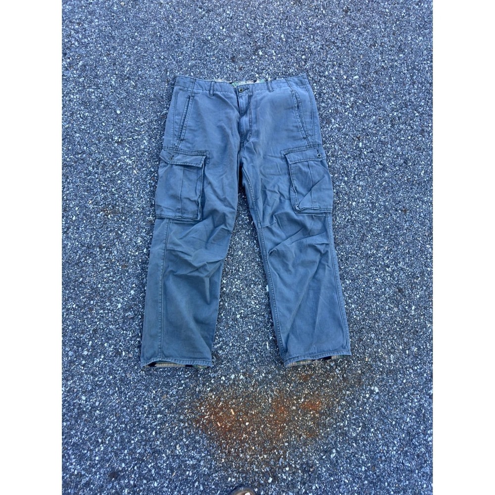 Levis Mens Cargo Pants W36 L30 Blue Grey Camo Lined Utility Workwear 13786-0006 - Picture 2 of 9